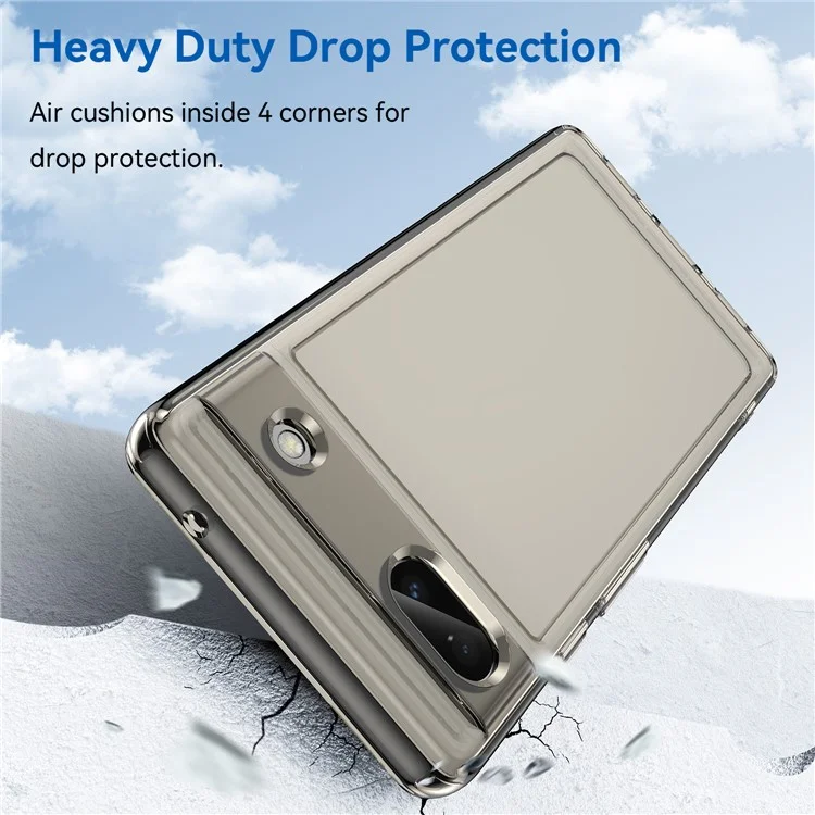 Candy Series For Google Pixel 6a Drop-proof TPU Phone Case Clear Back Cover - Transparent Grey