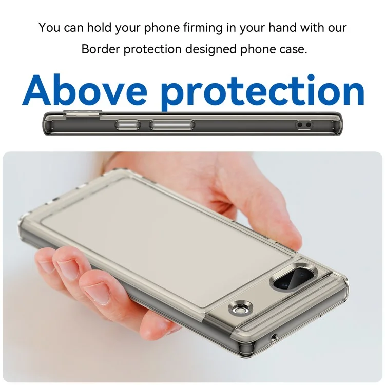 Candy Series For Google Pixel 6a Drop-proof TPU Phone Case Clear Back Cover - Transparent Grey