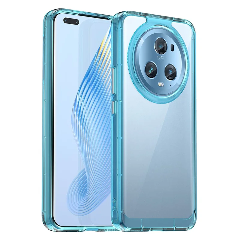 For Honor Magic5 Pro TPU+Acrylic Anti-scratch Phone Case Drop-proof Back Cover - Transparent Blue