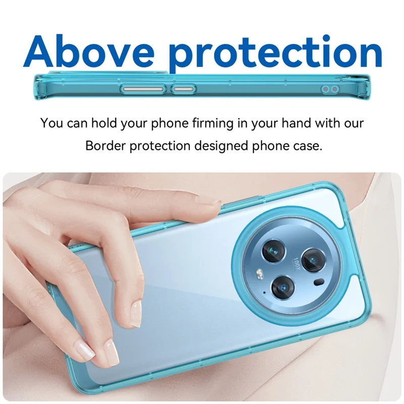 For Honor Magic5 Pro TPU+Acrylic Anti-scratch Phone Case Drop-proof Back Cover - Transparent Blue