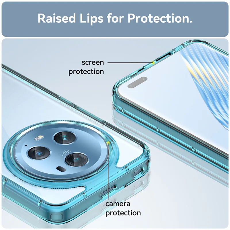 For Honor Magic5 Pro TPU+Acrylic Anti-scratch Phone Case Drop-proof Back Cover - Transparent Blue