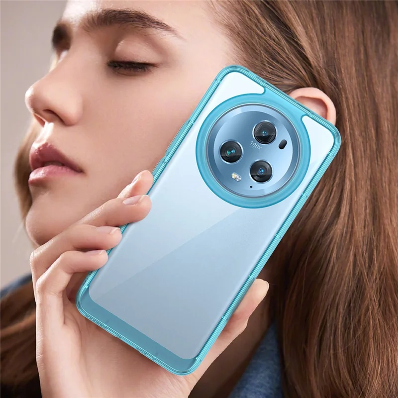 For Honor Magic5 Pro TPU+Acrylic Anti-scratch Phone Case Drop-proof Back Cover - Transparent Blue