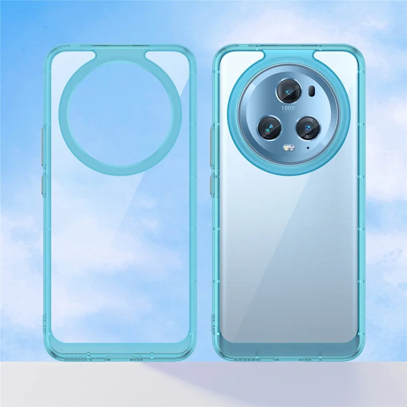 For Honor Magic5 Pro TPU+Acrylic Anti-scratch Phone Case Drop-proof Back Cover - Transparent Blue