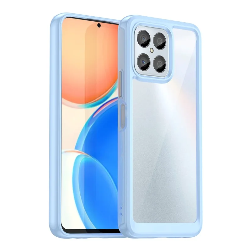 Handyhülle für Honor 70 Lite 5G / Play 30 5G / X8 5G / X6 4G / Play6C 4G / X8a 4G / X6s 4G, TPU+Acryl-Klarsichtcover - Blau