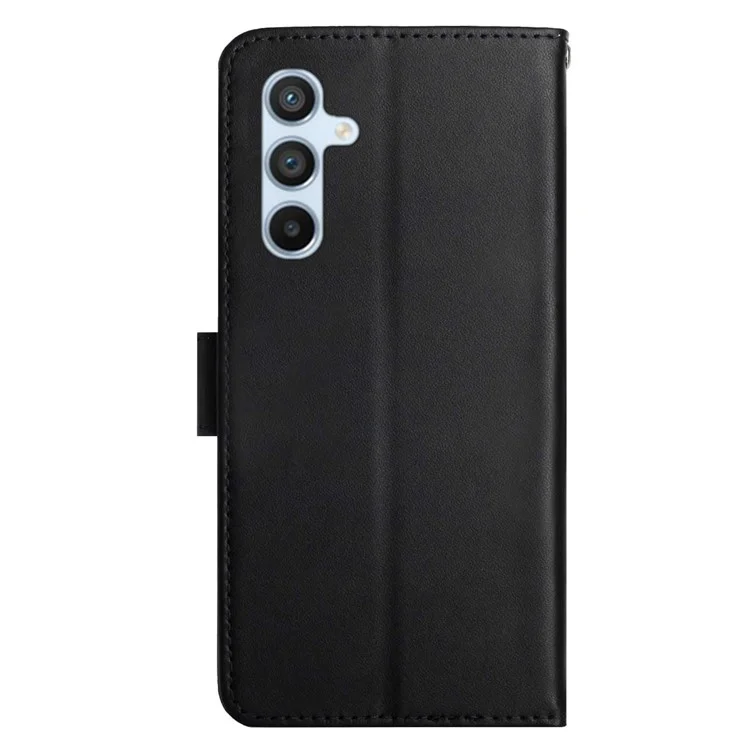 HT02 For Samsung Galaxy F34 5G / M34 5G Wallet Smartphone Case Stand Magnetic Genuine Cow Leather Cover - Black