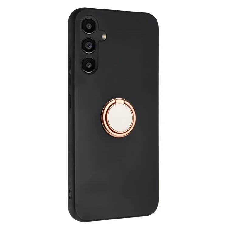 For Samsung Galaxy F34 5G / M34 5G Anti-scratch Matte TPU Case Protective Phone Cover with Ring Kickstand - Rose Gold