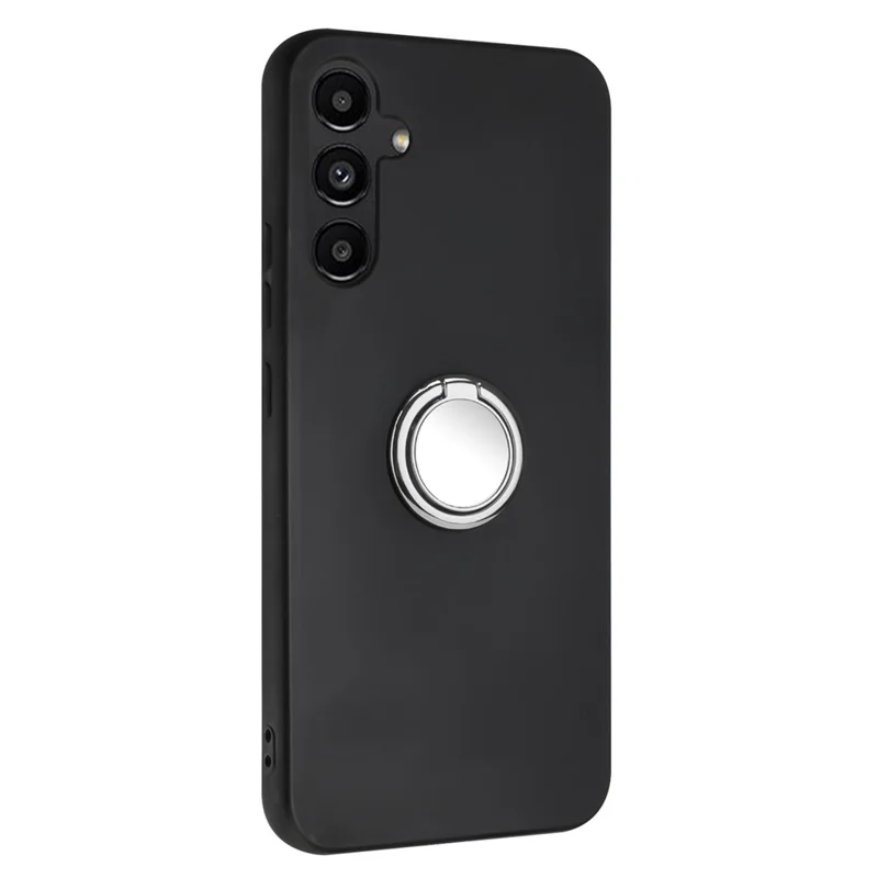 For Samsung Galaxy F34 5G / M34 5G Anti-skrab matte TPU-case beskyttelsesdæksel med ringstativ - Sølv
