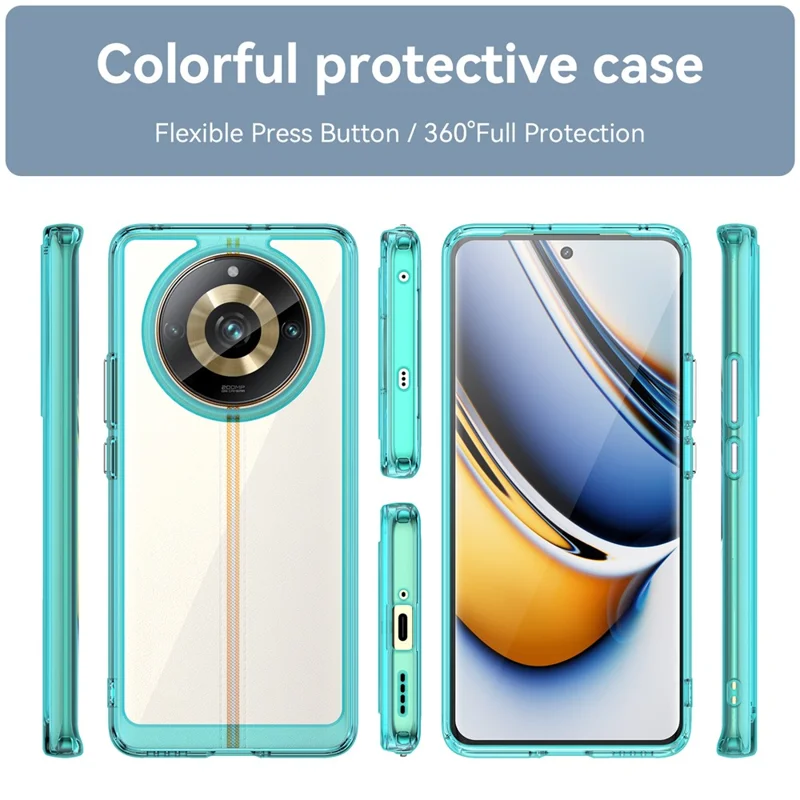 For Realme 11 Pro 5G / 11 Pro+ 5G / Narzo 60 Pro 5G TPU+Acrylic Case Mobile Phone Back Protector Cover - Transparent Blue