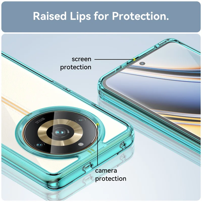 For Realme 11 Pro 5G / 11 Pro+ 5G / Narzo 60 Pro 5G TPU+Acrylic Case Mobile Phone Back Protector Cover - Transparent Blue