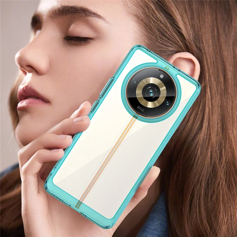 For Realme 11 Pro 5G / 11 Pro+ 5G / Narzo 60 Pro 5G TPU+Acrylic Case Mobile Phone Back Protector Cover - Transparent Blue