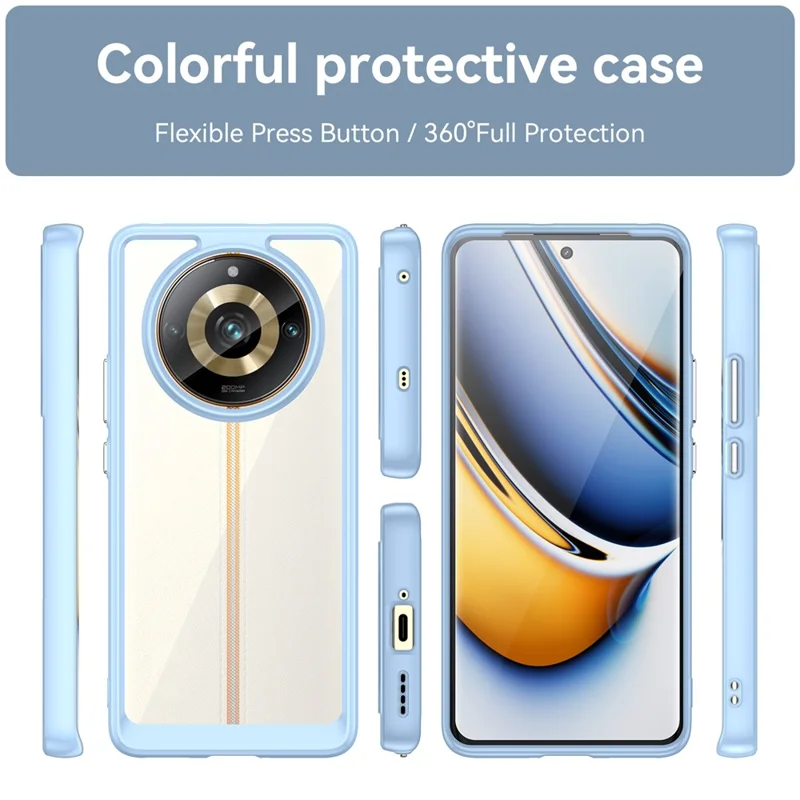 For Realme 11 Pro 5G / 11 Pro+ 5G / Narzo 60 Pro 5G TPU+Acrylic Case Mobile Phone Back Protector Cover - Blue