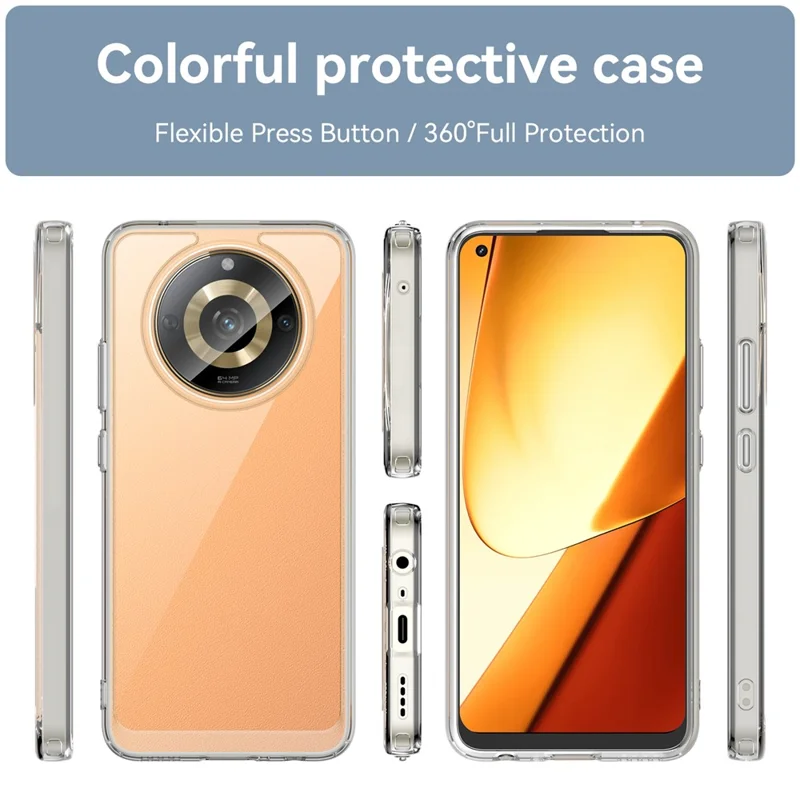 For Realme 11 5G (China) / Narzo 60 5G TPU+Acrylic Case Shockproof Phone Back Protector Cover - Transparent
