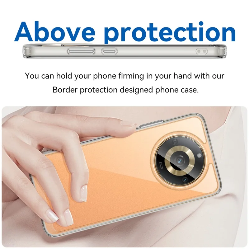 For Realme 11 5G (China) / Narzo 60 5G TPU+Acrylic Case Shockproof Phone Back Protector Cover - Transparent