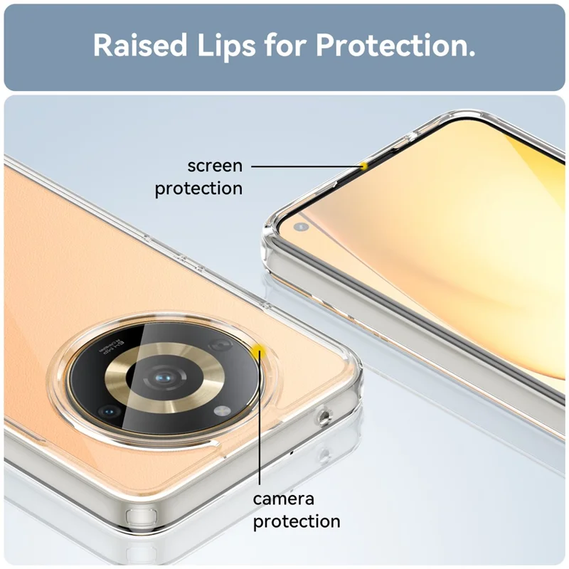 For Realme 11 5G (China) / Narzo 60 5G TPU+Acrylic Case Shockproof Phone Back Protector Cover - Transparent