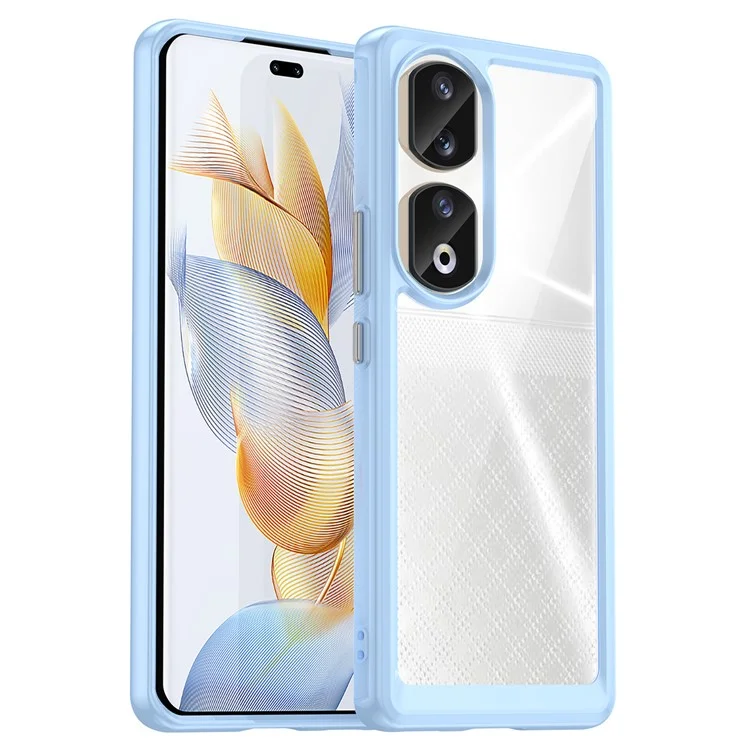 For Honor 90 Pro Funda Híbrida de TPU+Acrílico Transparente Protectora - Azul