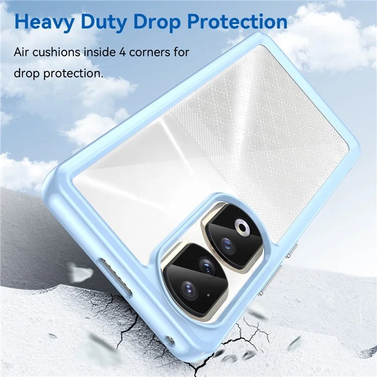 For Honor 90 Pro Funda Híbrida de TPU+Acrílico Transparente Protectora - Azul