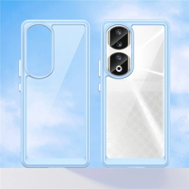 For Honor 90 Pro Funda Híbrida de TPU+Acrílico Transparente Protectora - Azul