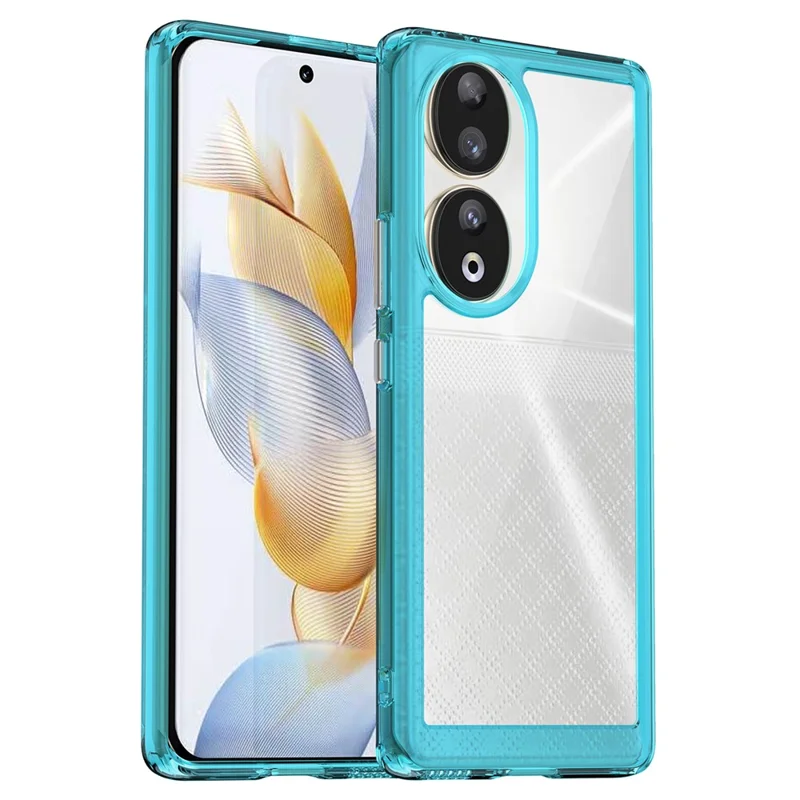 For Honor 90 TPU+Acrylic Phone Case Drop Protection Back Cover - Transparent Blue
