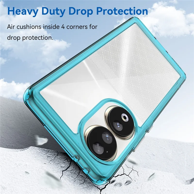 For Honor 90 TPU+Acrylic Phone Case Drop Protection Back Cover - Transparent Blue