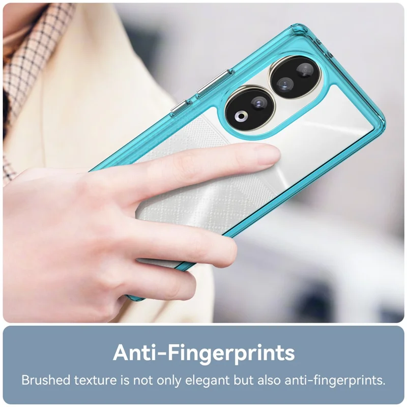 For Honor 90 TPU+Acrylic Phone Case Drop Protection Back Cover - Transparent Blue