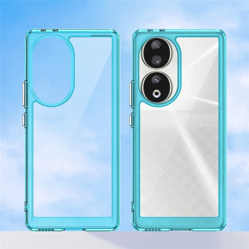 For Honor 90 TPU+Acrylic Phone Case Drop Protection Back Cover - Transparent Blue