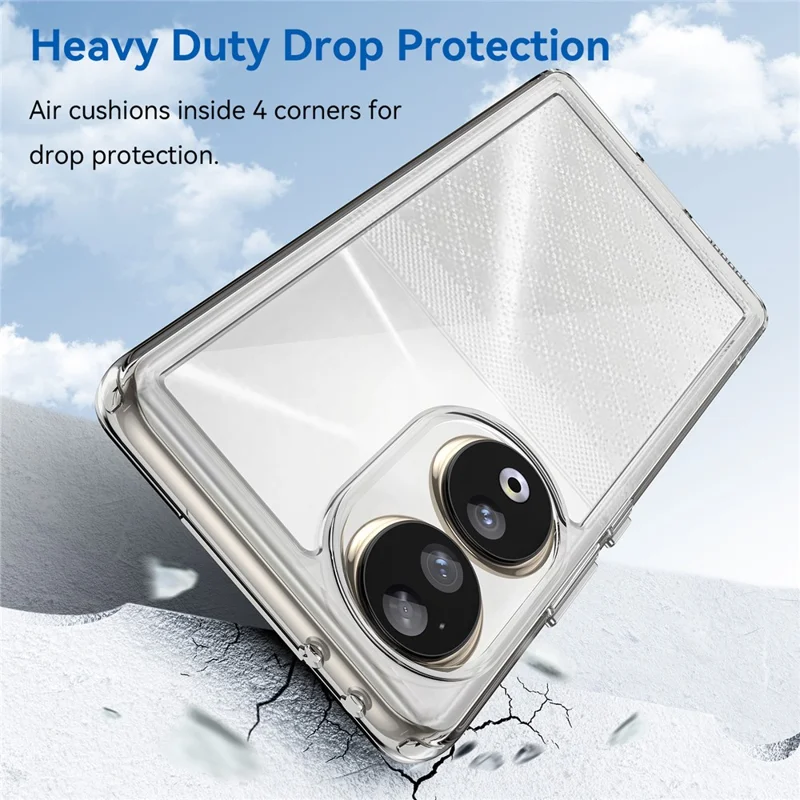 For Honor 90 TPU+Acryl Handyhülle Sturzsicherung Rückabdeckung - Transparent