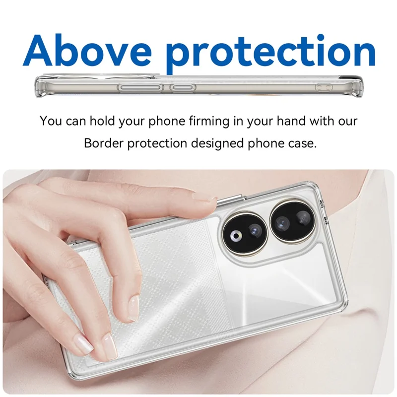 For Honor 90 TPU+Acryl Handyhülle Sturzsicherung Rückabdeckung - Transparent
