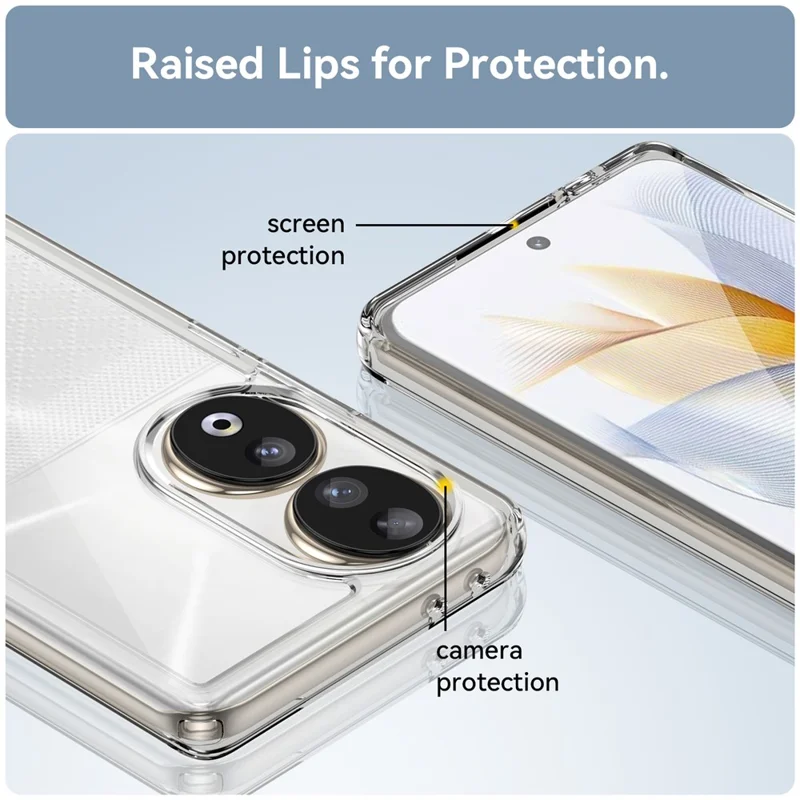 For Honor 90 TPU+Acryl Handyhülle Sturzsicherung Rückabdeckung - Transparent