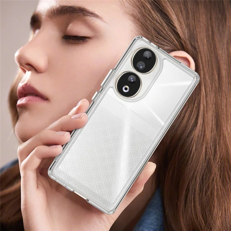 For Honor 90 TPU+Acryl Handyhülle Sturzsicherung Rückabdeckung - Transparent