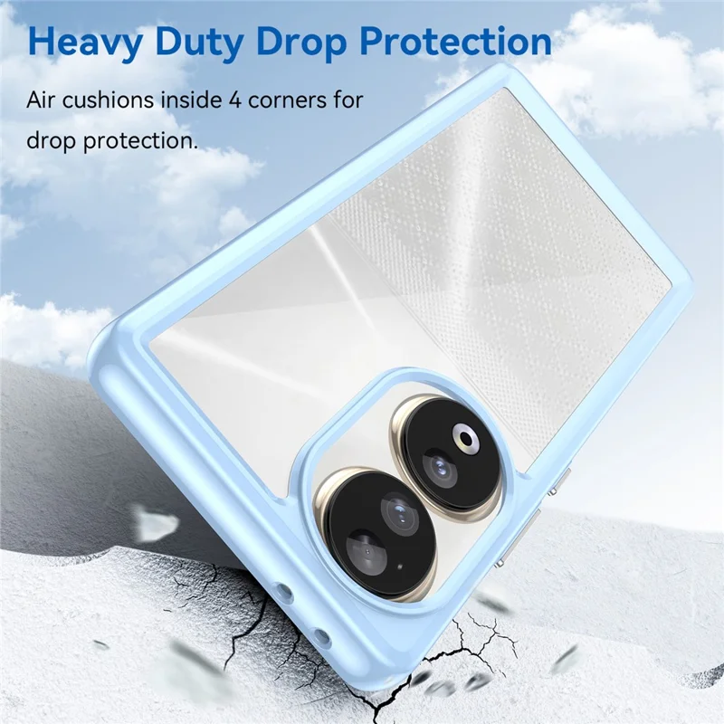 For Honor 90 TPU+Acrylic Phone Case Drop Protection Back Cover - Blue