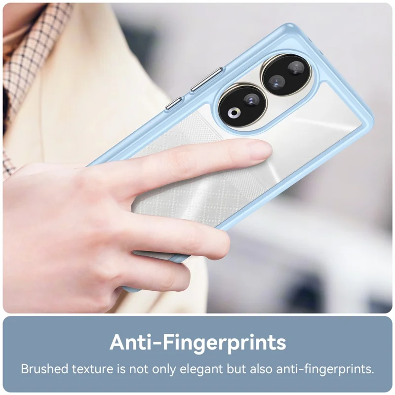 For Honor 90 TPU+Acrylic Phone Case Drop Protection Back Cover - Blue