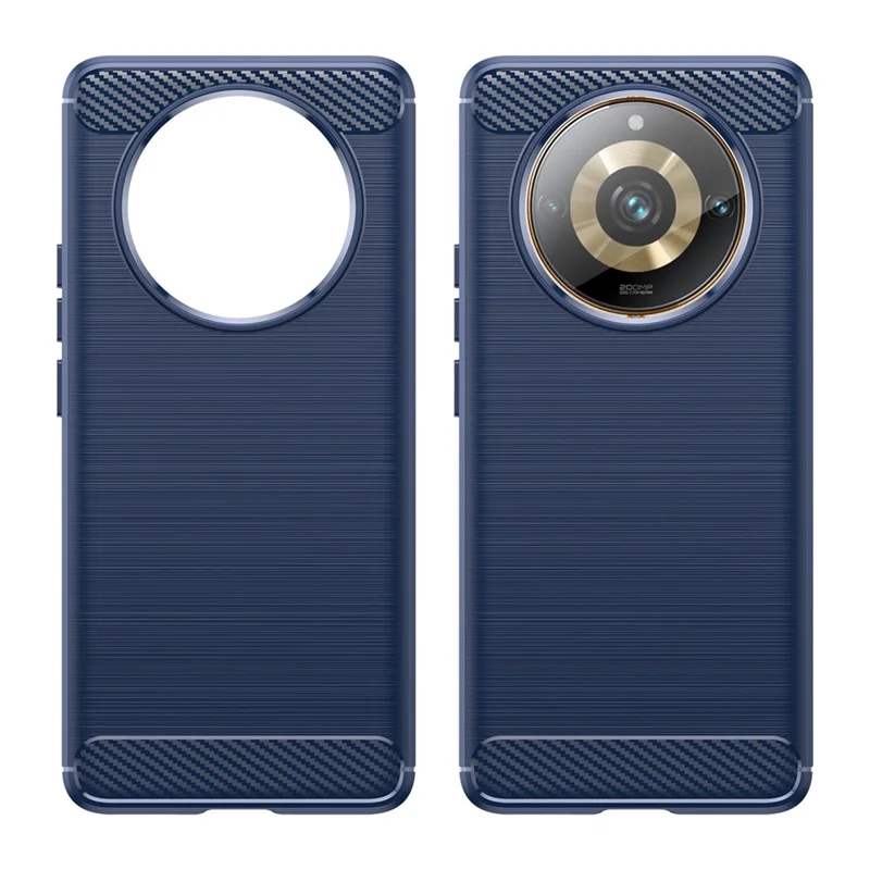 For Realme 11 Pro+ 5G / 11 Pro 5G Brushed Soft TPU Phone Case Carbon Fiber Texture Back Cover - Blue