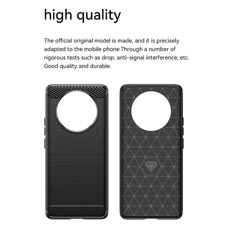 Para Realme Narzo 60 Pro 5G Brushed TPU Phone Case Carbon Fiber Texture Anti-scratch Back Cover - Black