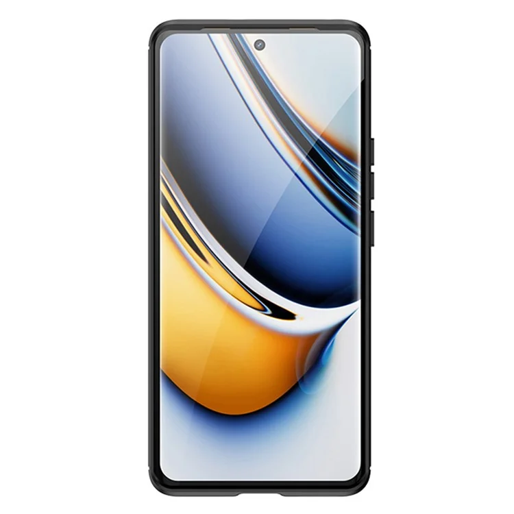 Para Realme Narzo 60 Pro 5G Brushed TPU Phone Case Carbon Fiber Texture Anti-scratch Back Cover - Black
