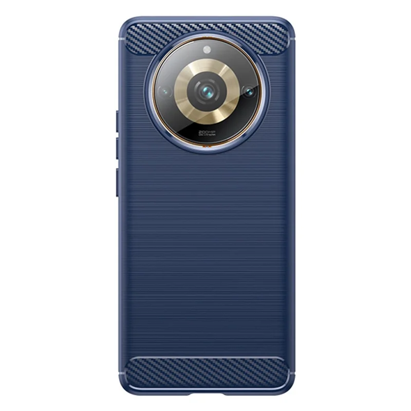 For Realme Narzo 60 Pro 5G Brushed TPU Phone Case Carbon Fiber Texture Anti-scratch Back Cover - Blue