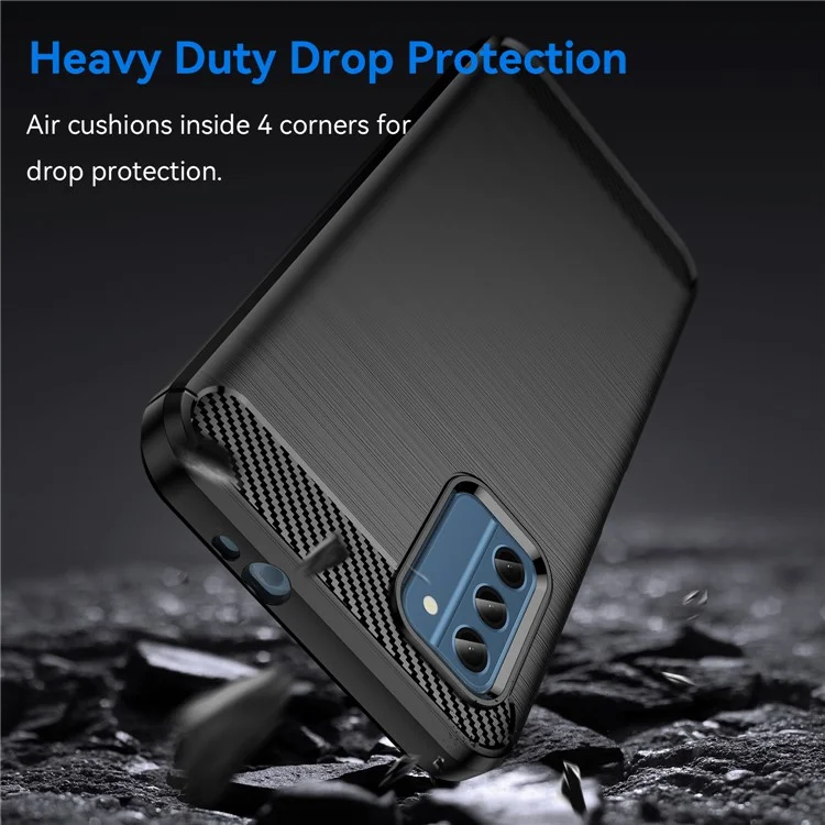 Carbon Fiber Texture Soft TPU Case for Nokia C300 , Anti-scratch Brushed Phone Cover - Black