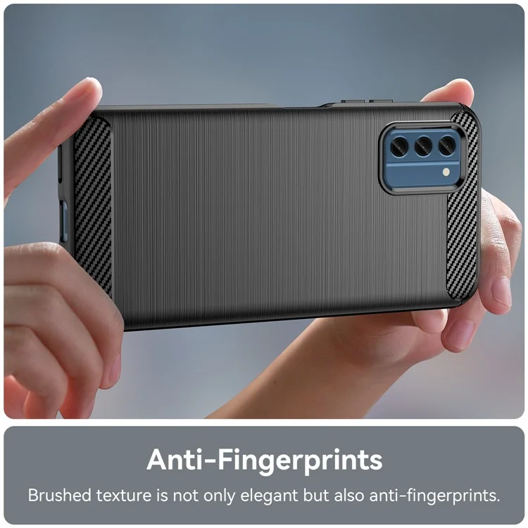 Carbon Fiber Texture Soft TPU Case for Nokia C300 , Anti-scratch Brushed Phone Cover - Black