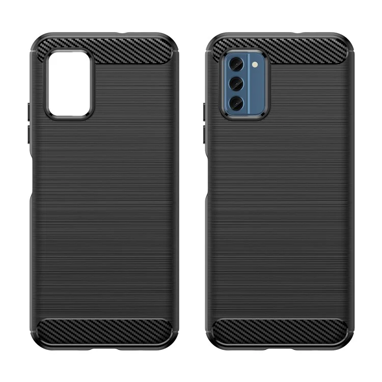 Carbon Fiber Texture Soft TPU Case for Nokia C300 , Anti-scratch Brushed Phone Cover - Black