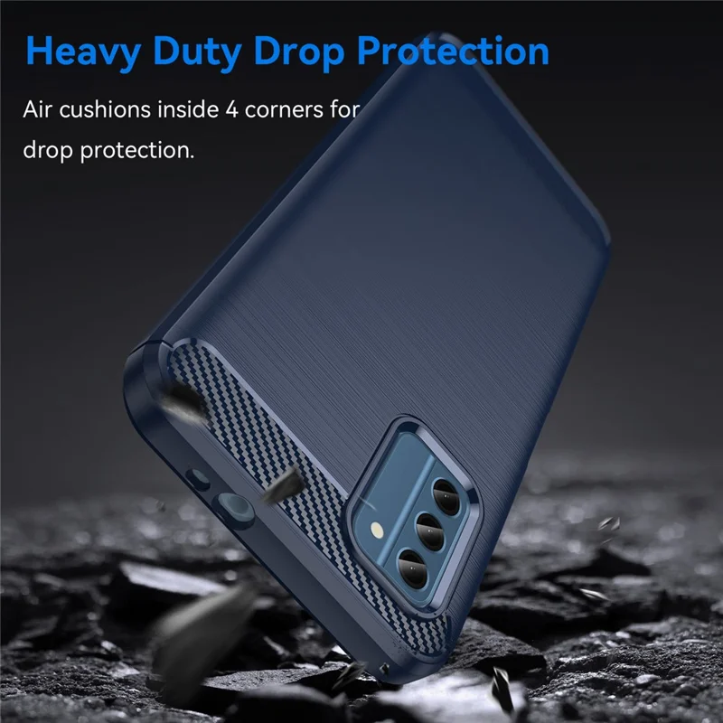 Carbon Fiber Texture Soft TPU Case for Nokia C300 , Anti-scratch Brushed Phone Cover - Blue