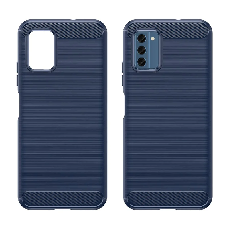 Carbon Fiber Texture Soft TPU Case for Nokia C300 , Anti-scratch Brushed Phone Cover - Blue