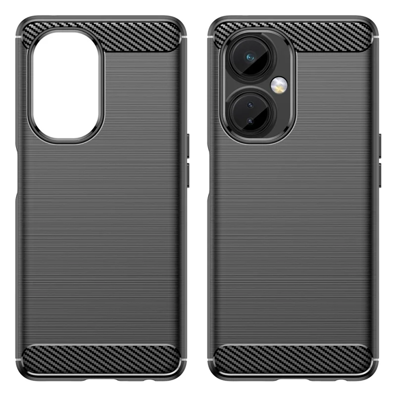 For OnePlus Nord N30 5G / Nord CE 3 Lite 5G TPU Phone Case Brushed Carbon Fiber Texture Cover - Black