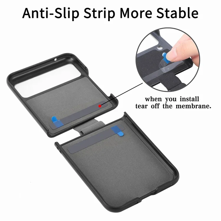 Suporte de Anel para Telefone Celular para Motorola Razr 40 5G, Capa de Couro Texturizado com Revestimento de PC - Preto