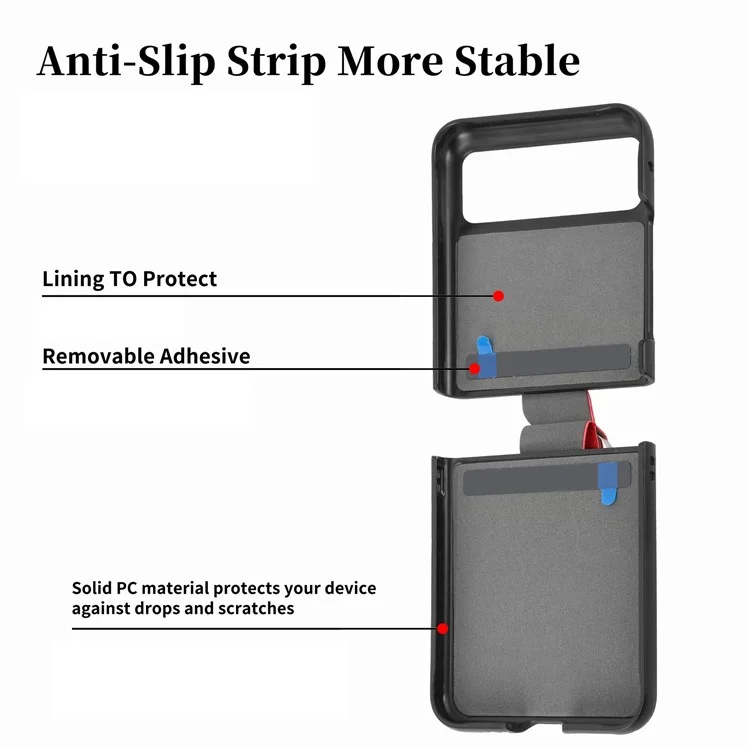 Finger Ring Holder Phone Case for Motorola Razr 40 5G , Litchi Texture Leather Coated PC Cover - Red