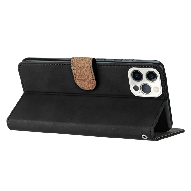 Anti-Scratch Phone Cover for iPhone 15 Pro Max , PU Leather Wallet Stand Imprinted Butterfly Phone Case - Black