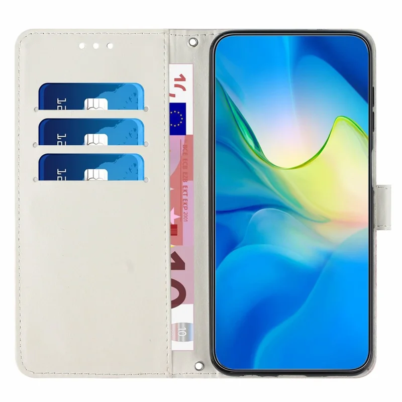 For Oppo Reno10 Pro 5G (Global) / Reno10 5G (Global) Leather Wallet Phone Case Marble Pattern Stand Cover with Shoulder Strap - Blue  /  Green