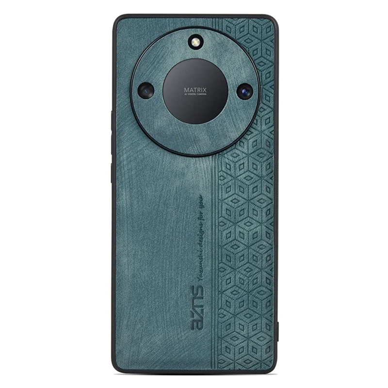 AZNS Imprinted PU Leather Coated TPU Case for Honor X50 , Scratch-resistant Protective Phone Cover - Green