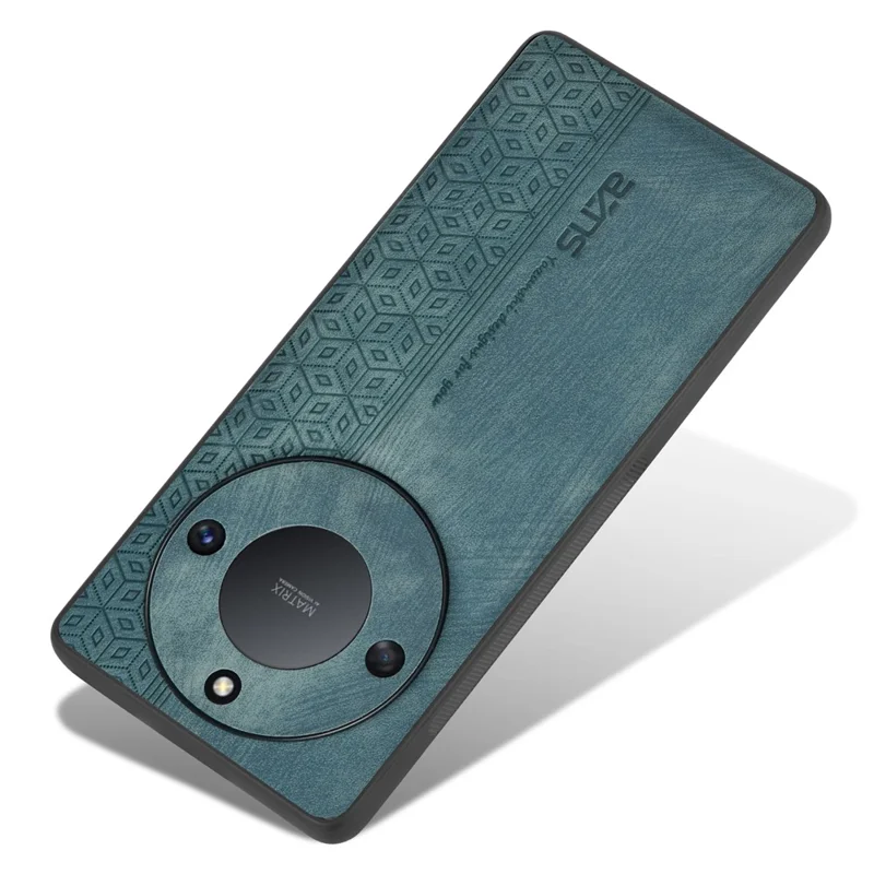 AZNS Imprinted PU Leather Coated TPU Case for Honor X50 , Scratch-resistant Protective Phone Cover - Green