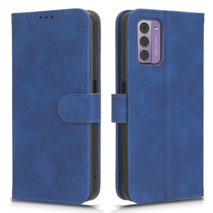 Für Nokia G42 Handyhülle PU-Leder Skin-touch Stand Portemonnaie Slim-Fit Handyhülle - Blau