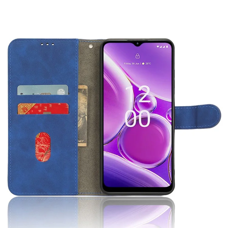 Für Nokia G42 Handyhülle PU-Leder Skin-touch Stand Portemonnaie Slim-Fit Handyhülle - Blau