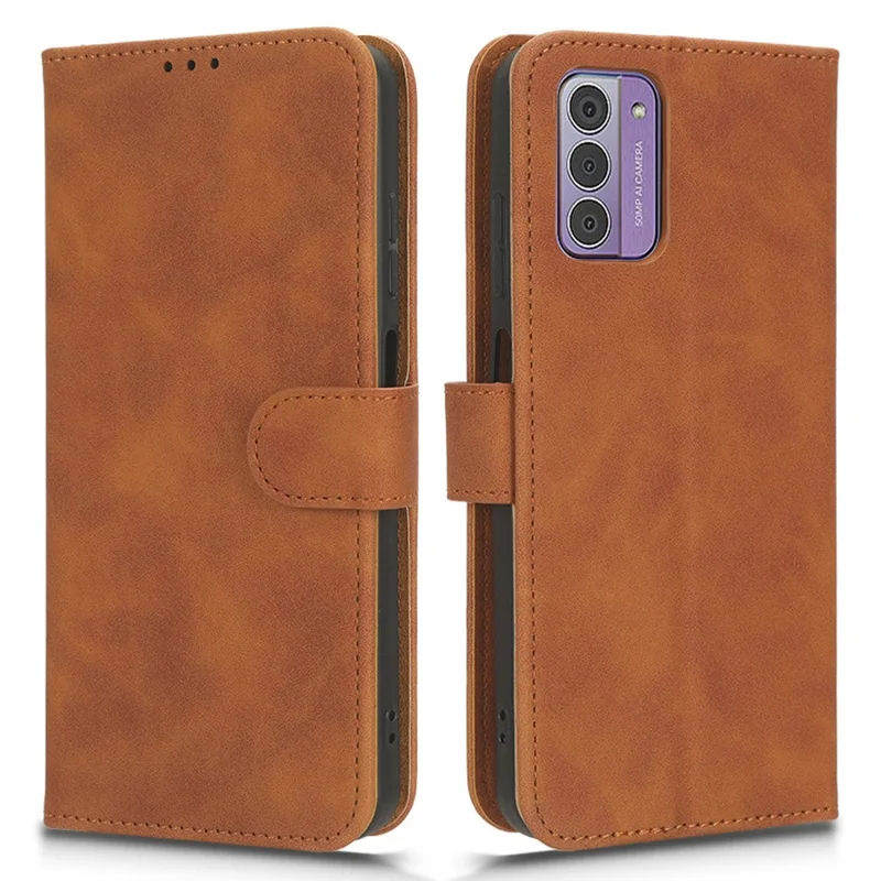 For Nokia G42 Phone Case PU Leather Skin-touch Stand Wallet Slim-Fit Phone Cover - Brown